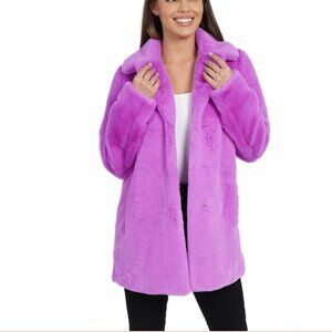 NWT Love Token Theodore Faux Fur Coat in purple, size S